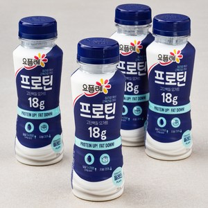 요플레 프로틴 드링크 플레인, 210ml, 4개