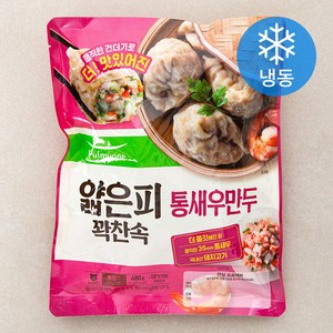 풀무원 얇은피 꽉찬속 통새우 만두 (냉동), 480g, 1개