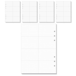 워너디스 A5 6공 기본 리필 속지 모눈 8분할 위클리 20매 x 5세트
