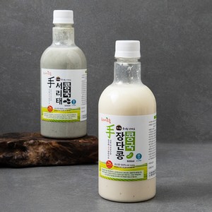 프레시오늘 신선냉장 껍질째 손수 영양가득 진한 윤성순장모님 장단콩 콩국 500ml + 서리태 콩국 500ml, 1세트