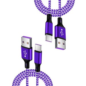 위드웍스 USB 5A 초고속 타입C 충전 케이블 2p 세트, 1m, 퍼플, 2개