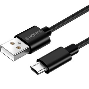 몬스터엑센 USB-안드로이드 5핀 패브릭 고속 충전케이블 3p, 1m, 블랙, 1개