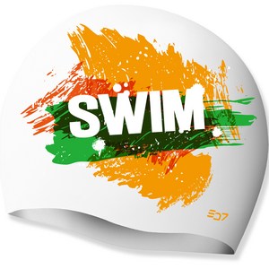 SD7 실리콘 스윔아트 브라질 수영모 SGL-CA310, 화이트
