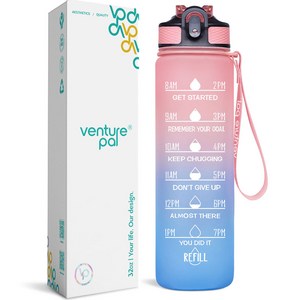벤처팔 트라이탄 물병, 1L, 핑크 블루