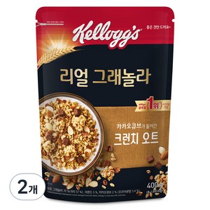 켈로그 리얼 그래놀라 크런치오트 시리얼, 400g, 2개