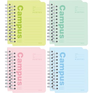 핑크풋 1500 파스텔 캠퍼스 합지 수첩 4종 x 2p 세트 80매, Blue, Green, Mint, Pink, 1세트