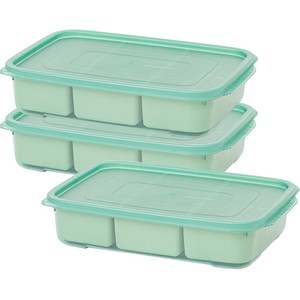 이지앤프리 튼튼이 웨이브킵 냉동실 나눔 정리용기 3칸 1700ml, 1개입, 3개