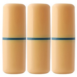 생활나비 간편한 휴대용 심플 소프트 칫솔 케이스, 옐로우, 3개