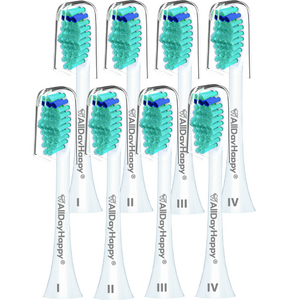 올데이해피 필립스 호환용 전동 칫솔모, HX6014-P, 화이트, 8개