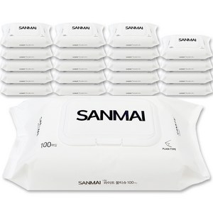 한스웰 SANMAI 저자극 라이트 물티슈 캡형, 20팩, 100매