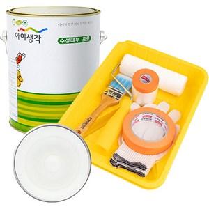 삼화페인트 아이생각 친환경 수성내부 프로 4L 페인트 도구세트, 화이트크림, 4000ml, 1개