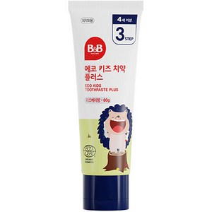 비앤비 에코 키즈 치약 플러스 라즈베리향, 80g, 1개