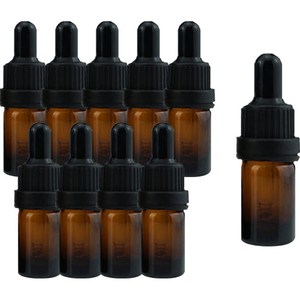 선동상사 스포이드 에센스 에센셜 오일 용기 5ml, 갈색, 10개