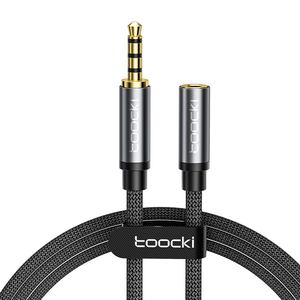 Toocki 투키 스테레오 3.5mm AUX 오디오 연장 케이블 3m, TYPX2-MDC0G(3M), 그레이