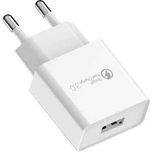 서가 퀵차지 QC3.0 18W USB 고속충전기 어댑터, 화이트, 1개