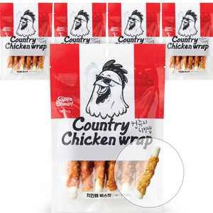 슈퍼츄 강아지 컨츄리 치킨랩 비스킷 간식, 치킨맛, 80g, 5개