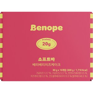 베노프 소프트바 프로틴바 베리베리치즈케이크 10p, 600g, 1개