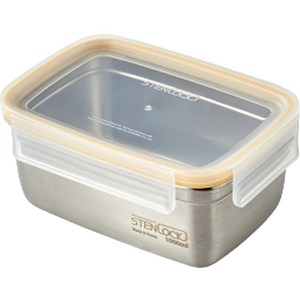 모던하우스 뉴강력밀폐 스텐락 직사각 밀폐용기 옐로우 1000ml, 1개