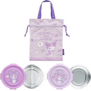 릴팡 쿠로미 원형스텐2단도시락 조리개세트, 1세트