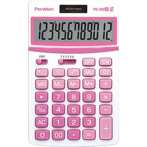 펜맨 전자 컬러 계산기 PD-352P, 핑크, 1개