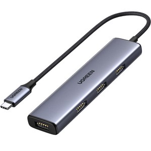 유그린 5Gbps C타입 USB 고속 멀티 허브 CM473, 그레이