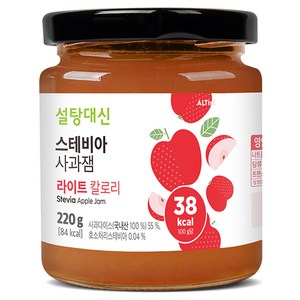 설탕대신 스테비아 사과잼, 220g, 1개