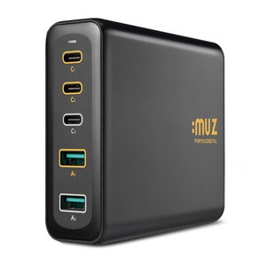 아이뮤즈 접지형 고속 멀티 충전기 200W PPS PD PD200W-GAN, 블랙, 1개