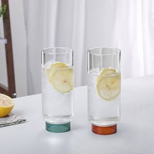 마린글라스 베이직 컬러 고블렛 500ml x 2종 세트, 에메랄드 그린, 텐저린, 1세트