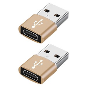 잇곰 스마트 IG USB A타입-C타입 고속 변환 젠더, 2cm, 골드, 2개