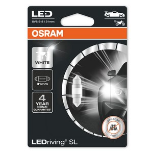 오스람 차량용 LED 실내등 C5W 6000K, 1개, 31mm