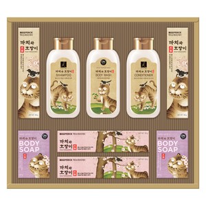 LG생활건강 까치와 호랑이 선물세트 P호 A3 + 쇼핑백, 1세트