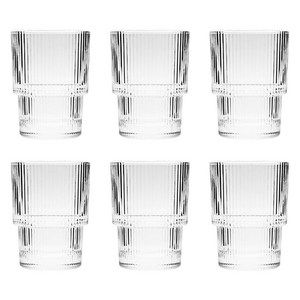 DELI 스트라이프 스택컵 193ml Y7510-1, 투명, 6개