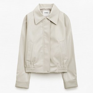 미쏘 여성용 레더 스탠카라 블루종 숏 자켓