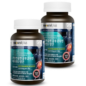 내츄럴플러스 관절연골엔 글루코사민 비타민D 망간 1350mg, 120정, 2개