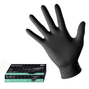 크린스킨 블랙핏 니트릴장갑 100p, 블랙, 중(M), 1개