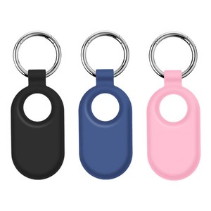 스토리링크 삼성 스마트태그2 실리콘 키링 케이스 3종 세트, 블랙, 네이비, 핑크, 1세트