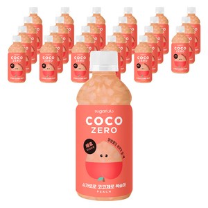 슈가로로 코코제로 복숭아, 340ml, 24개