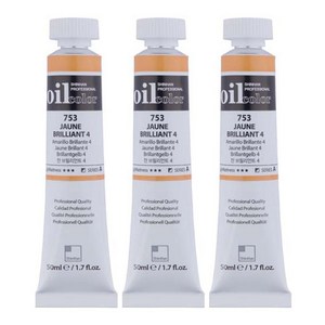 신한 전문가 유화물감 3개입, 50ml, 753번 쟌 브릴리언트 4