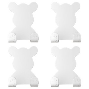 블럭마트 욕실 면도기 & 코드 걸이 4p, 화이트, 4개
