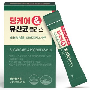 당케어 유산균 플러스 혈당 프로바이오틱스 바나바잎 아연 30p, 1개, 60g