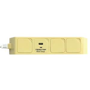 네모탭 고속충전 C타입 3.0A 일반 멀티탭 3구 SY-NA3 USB CT-2, 3m, 버터, 1개