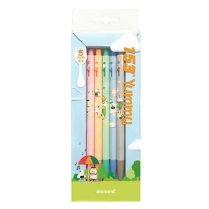 모나미 153 야미 볼펜 5종 세트 0.5mm, Sweet Pink, Salty Orange, Sparkly Green, Mild Blue, Bitter Black, 1세트