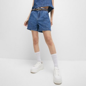 미쏘 여성용 린넨 데님 핀턱 쇼츠