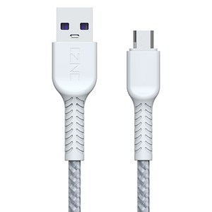 IZNC USB A타입-마이크로5핀 5A 고속 충전케이블 C65, 화이트, 1개, 1m