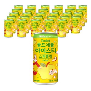 티로그 미니 스파클링 애플 아이스티, 190ml, 30개