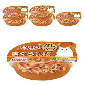 이나바 고양이 CIAO 다시스프컵, 참치&게맛살&치어, 60g, 6개