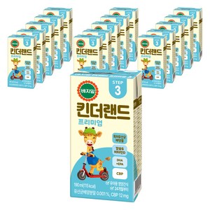 베지밀 유아용 뉴 킨더랜드 프리미엄3 미드 두유 190ml, 16개