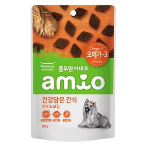 풀무원아미오 강아지 건강담은 트릿 피부 & 모질, 오메가3, 80g, 1개