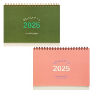 테이블토크 2025 빅 캘린더 플래너 2종 세트, 올리브 그린, 코랄핑크, 1세트