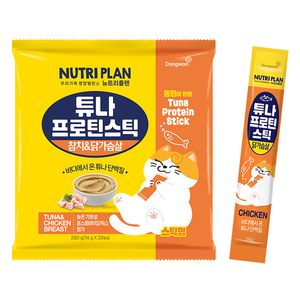 뉴트리플랜 튜나 프로틴 스틱 고양이 파우치 20p, 혼합맛(참치/닭가슴살), 280g, 1개